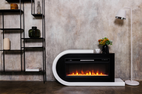 Каминокомплект Basel L (портал)  под Vision 42 (белый с черным)